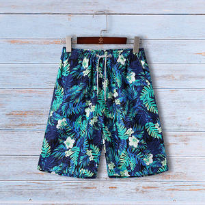 Short de bain pour homme à imprimé floral bleu, séchage rapide, taille élastique, décontracté, avec poches, longueur Bermuda, short de plage - Product Image 6