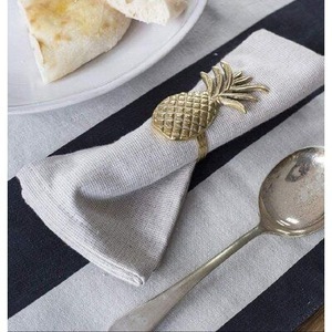 Brass Pineapple Napkin <b>Ring</b> 4.5cm Width Vintage Table Decor Party Accessory - Product Image 1