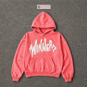 Sudadera con Capucha Gráfica Rosa Coral con Letras Blancas de Graffiti, Sudadera Oversize Texturizada Estilo Urbano Casual en Oferta - Product Image 5