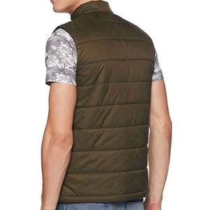 Chaqueta Acolchada para Hombre, Color Verde Oliva, Cuello Alto con Capucha, Corte Ajustado, Tallas Grandes, Cierre de Cremallera, Resistente al Viento, Ecológica - Product Image 3