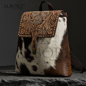 Sac à dos en cuir véritable vintage avec logo personnalisé, grande capacité, sangle réglable, sac à dos de voyage pour femmes, collège, 20-35L - Product Image 3