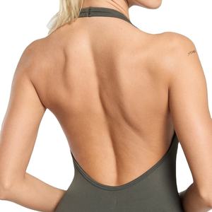 Women Halter Skinny Sports Fitness Jumpsuit Sleeveless Full Length High Waist <b>Bodysuit</b> Soft Stretch Fabric <b>Yoga</b> Gym Workout Wear - Product Image 6