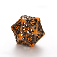 Dés de jeu de rôle polyédriques en métal ajouré, faits à la main, écologiques, vert éclatant, 1 pièce, pour D&D, Dungeons & Dragons, Pathfinder, RPG, jeux de table