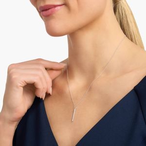 Riviera Natural Diamond Round Brilliant Cut Luxury Bar <b>Necklace</b> in White Gold - Product Image 2