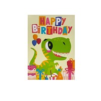 Carte d'anniversaire 3D pop-up en gros, promotion, cadeau, dinosaures, artisanat en papier, fait main, fabriqué au Vietnam, impression offset, logo personnalisé, animaux