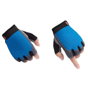 Perfectionists Half Finger Cycling Gloves Black Textile Weaving Non-Slip Pull Closure Polyurethane Coated Racing Gloves Animal - Product Image 5