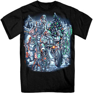 Men's Black <b>Christmas</b> Spider Pattern <b>T</b>-<b>Shirt</b> Short Sleeve O-Neck Casual Knitted Fabric Regular Fit Printed Design - Product Image 3