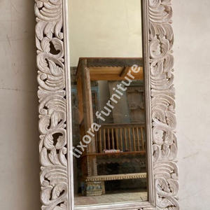 Luxury Handcrafted Solid Wood Wall <b>Mirror</b> Frame Ornate Royal Victorian Floral Scroll Carving Brown - Product Image 3