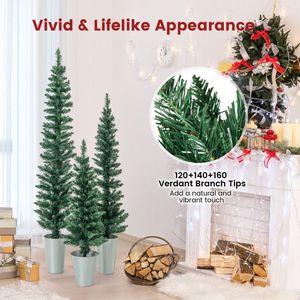 Set di 3 Secchielli in Metallo Argentato Artificiali per Albero di Natale, Elegante Decorazione Festiva - Product Image 4