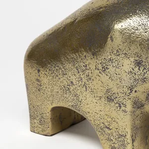 Escultura Metálica Decorativa Premium, Pieza Elegante para Decoración de Hogar Moderno y Lujoso, Figura de Toro en Bronce Chapado en Oro - Product Image 6