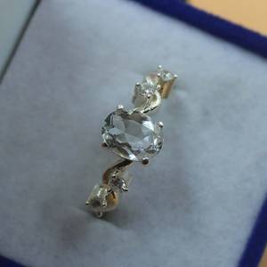 Bague en topaze blanche facettée, argent sterling 925, pierre précieuse vintage, bague de fiançailles et de mariage, cadeau fait main pour elle - Product Image 3