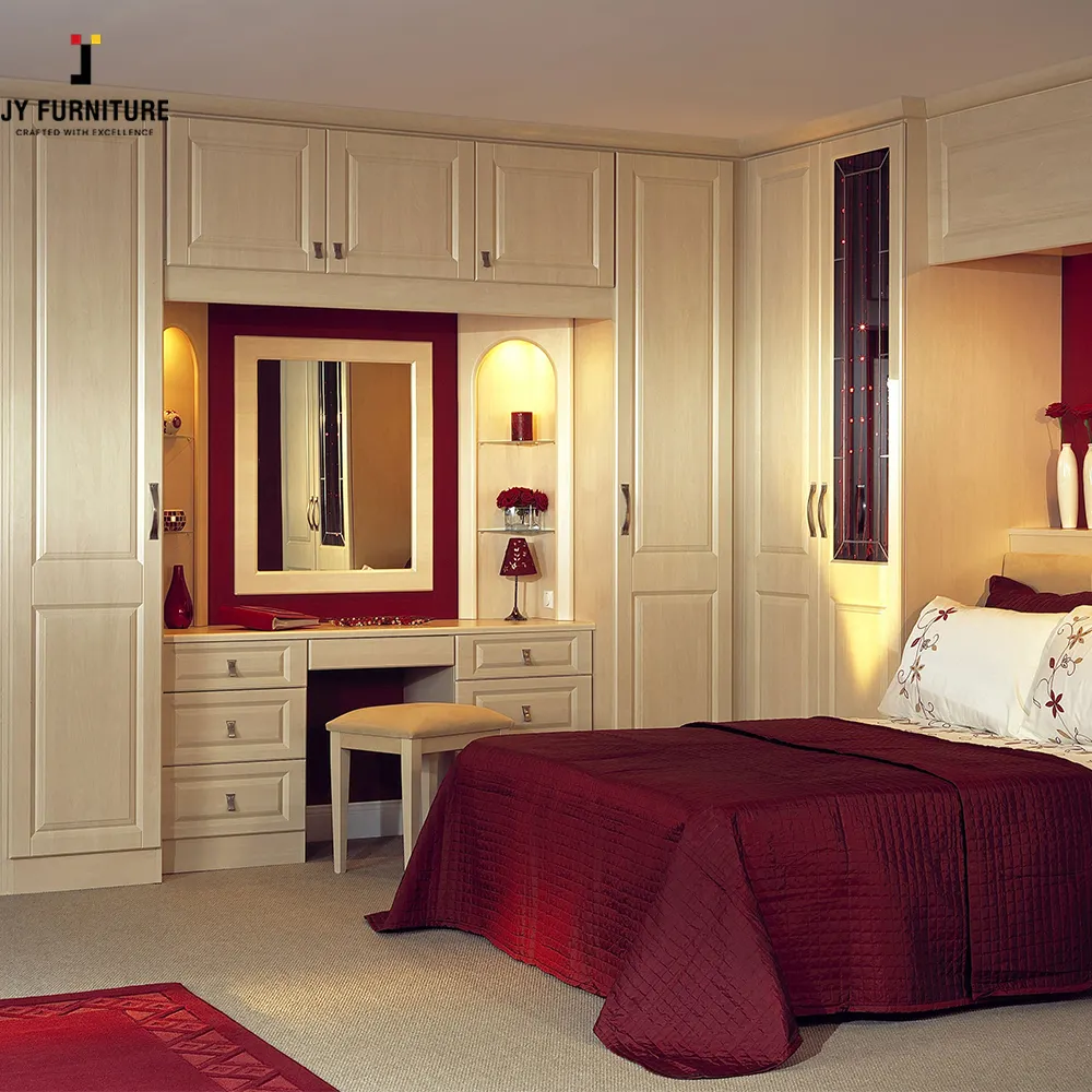 JYベストセラー無垢材カーカス寝室ワードローブ魅力的なデザイン米国市場に特化