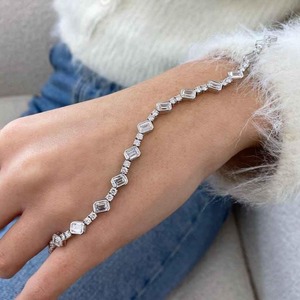 925 Sterling <b>Silver</b> Moissanite <b>Bracelet</b> Moissanite Diamond <b>Bracelet</b> Sterling <b>Silver</b> Moissanite Jewelry <b>Bracelet</b> For Womens - Product Image 1