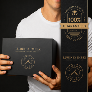 Navaja de Afeitar Recta Vintage Luminex Impex con Mango de Concha de Abulón y Acero al Carbono, Lista para Usar en Barberías y Salones - Product Image 6