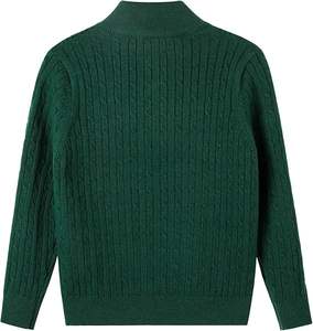 Pull en tricot épais à col rond et fermeture éclair pour petits garçons et petites filles - Product Image 4