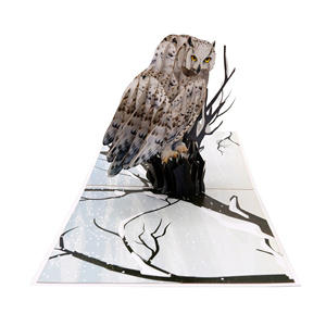 Meilleure Vente : Carte Pop-Up 3D Hibou des Neiges, Conception Personnalisée, Artisanat en Papier Fait Main au Vietnam, Idées Cadeaux Tendance Thème Animal - Product Image 6