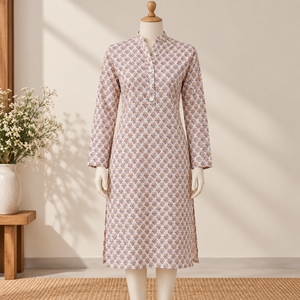 Women Floral Cotton Kurta Indian Ethnic Wear <b>Lightweight</b> Printed Vintage Kurti Casual Summer Fashion Wholesale Clothing Export - Product Image 1