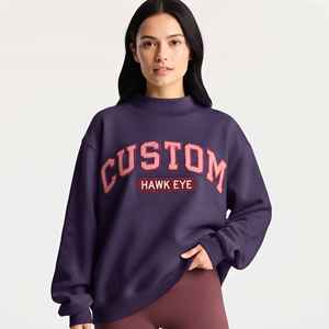 Wholesale Women's Oversize Casual Mock Neck Sweatshirt <b>Jumper</b> Manufacturer Embroidery Logo Mockneck Reversible Sweatshirt - Product Image 1