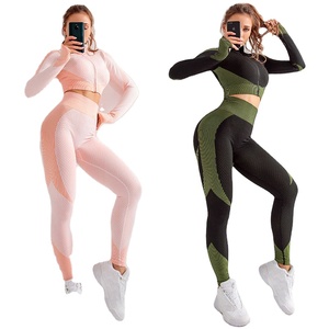 Leggings de sport, soutien-gorge, vêtement d'entraînement sans couture, ensembles de Yoga, Design personnalisé, couleurs personnalisées, haute qualité, pour femmes - Product Image 3