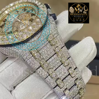 Lüks Erkek Sarı Altın Tonneau Kronograf Saat 45mm Analog Kuvars Safir Kristal Elmas Kaplı Paslanmaz Çelik Kordon