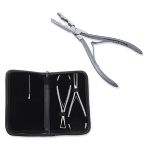 Outils de pose d'extensions capillaires de haute qualité, kit d'outils personnalisés pour extensions et perles, pinces avec étui en cuir pour usage domestique - Product Image 4