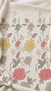 Vestido cruzado de lino color terracota, estilo Riviera Botanical, de lino y algodón orgánico, con estampado de magnolia. - Product Image 2