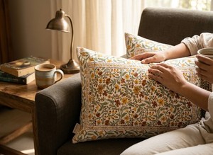 Fundas de Cojín de Algodón con Estampado Artesanal Premium, Fundas de Almohada con Estampado Floral Indio, Fundas Decorativas para Sofá, Hogar y Hotel - Product Image 2