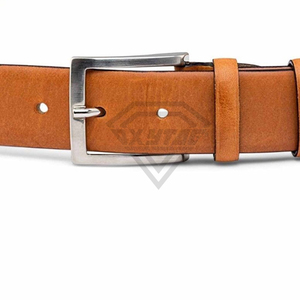 Premium Genuine Leather Men <b>Belt</b> Classic Casual <b>Tan</b> <b>Waist</b> Strap With Metal Buckle Formal Dress <b>Belts</b> Custom Logo Manufacturer - Product Image 3