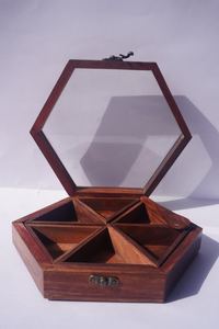 Handmade Wooden <b>Spice</b> <b>Box</b> | Hexagonal Ancient Neem Wood Masala Organizer | Artisan <b>Spice</b> Tray | Eco Friendly Kitchen Gift - Product Image 6