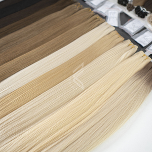 Extensiones de cabello europeo natural grueso de alta calidad para mujeres Grado virgen de cabello teñido procesado - Product Image 2
