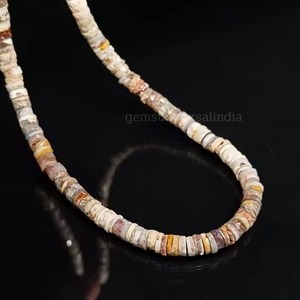 Collier en pierre précieuse de rhodochrosite naturelle facettée, forme Heishi, bijoux faits à la main avec fermoir en argent sterling 925, vente en gros tendance - Product Image 1