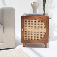 Table de chevet moderne minimaliste en bois de manguier massif Vandana Orion Falcon, portable, écologique, pour la maison, le bureau, le salon