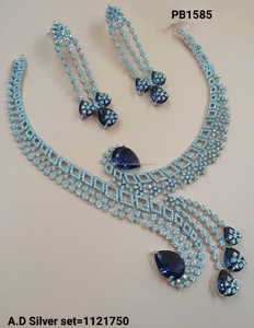 Conjunto de joyería nupcial de diamante americano clásico, collar y pendientes de dos piezas para boda, estilo clásico de moda - Product Image 3