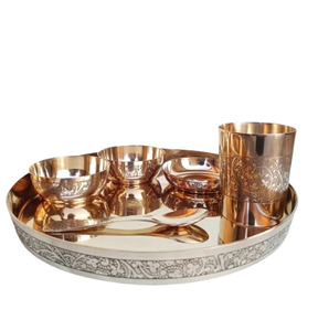 Assiette Thali en métal poli or de qualité supérieure, style indien, pour des repas authentiques, disponible en gros depuis l'Inde - Product Image 6