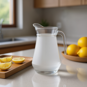 Jarra de Agua de 1L, Botella de Agua de Vidrio Transparente Premium, Diseño Sólido Minimalista, Vajilla de Vidrio Premium - Product Image 3