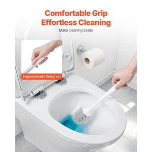 Portascopino per WC con manico in PP, compatto e comodo, montaggio a parete, per una pulizia profonda - Product Image 3
