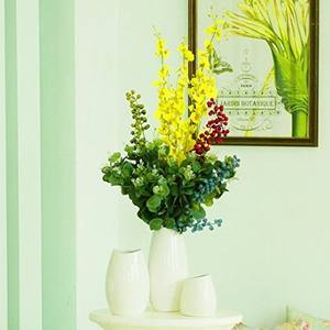 Elegante Juego de Jarrones de Cerámica con Acabado Blanco Brillante, Silueta Moderna y Lisa, Perfecto para Decoración de Sala de Estar con Estilo - Product Image 3