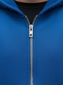 Ensemble sweat à capuche zippé pour homme bleu en coton numérique molletonné, tenue décontractée d'automne, coupe ample, respirant, écologique, 300g - Product Image 2