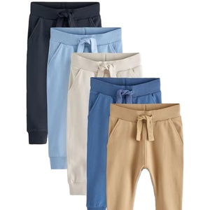 Pantalons de jogging en tricot pour bébés unisexes en gros, taille élastique, mi-longueur, décontractés, en molleton 100% coton, écologiques, 220g, 1-10 - Product Image 1