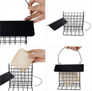 Comedero para Pájaros Silvestres de Metal para Colgar al Aire Libre, Resistente a la Lluvia y a los Ardillas, Ecológico, Comedero Individual para Pastel de Lardón para Todas las Estaciones - Product Image 4