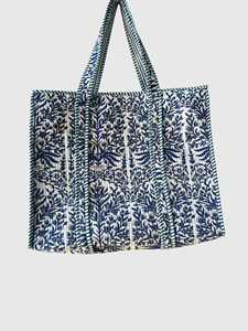 Sac fourre-tout en coton à motif floral avec design à panneaux, ouverture supérieure, style bohème, pour le shopping en toutes saisons - Product Image 1