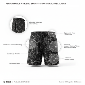 Shorts de sport classiques pour hommes, personnalisables par sublimation (OEM/ODM), respirants, pour l'entraînement, coupe décontractée, en polyester - Product Image 3