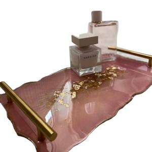 Bandeja de resina epoxi hecha a mano, tamaño personalizado, bandeja para servir té, color personalizado, bandeja de vajilla de la India - Product Image 1