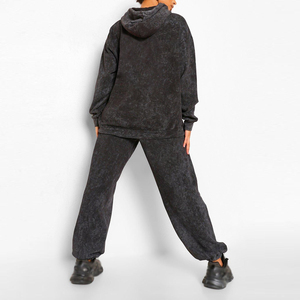 Nuevo Diseño Personalizado, Sudadera con Capucha Extra Grande, Ropa Urbana al por Mayor, Traje Deportivo con Lavado Ácido para Mujer, Talla Grande, Traje Deportivo Completo - Product Image 3