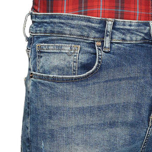 Jean en denim extensible coupe droite bleu clair pour jeunes hommes – Nouvelle collection - Product Image 4