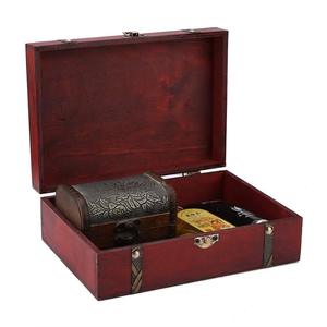 Handcrafted Vintage Wooden Storage Chest <b>Box</b> with Antique Brass Metal Straps and Latch Rustic Decorative Treasure Chest Organize - Product Image 4