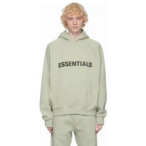 High Quality 3d Silicone Printing Custom logo Fleece Fabric Sage Green Sweatsuits Unisex <b>Sets</b> Hoodie - Product Image 2