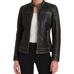 New Custom Stylish High Quality Genuine <b>Leather</b> <b>Women</b> <b>Jacket</b> Breathable Windproof Waterproof <b>Women</b> <b>Leather</b> <b>Jacket</b> - Product Image 1