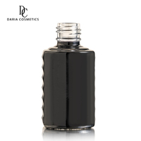 Botella de Vidrio Vacía de 16 ml para Esmalte de Uñas, Color Negro y Blanco, con Tapa Negra que Bloquea la Luz, Protección UV, Venta al por Mayor