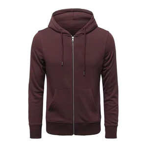 Men's 100% Cotton Fleece Solid Spring Eco-Friendly Breathable OEM Oversized Front Custom Logo Hooded Pullover Hoodies - Product Image 4
